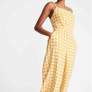 Old Navy Yellow Gingham Jumpsuit